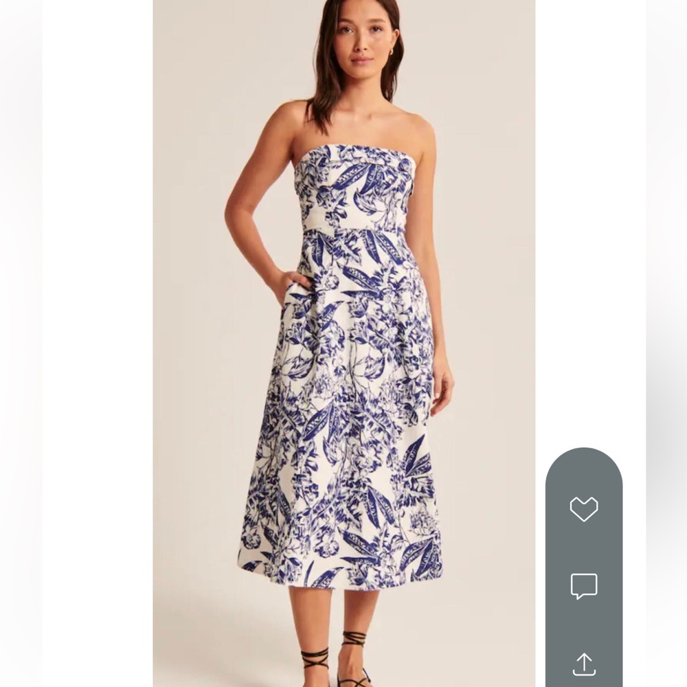 NWT - Abercrombie Strapless Linen Blend Dress. Size XS